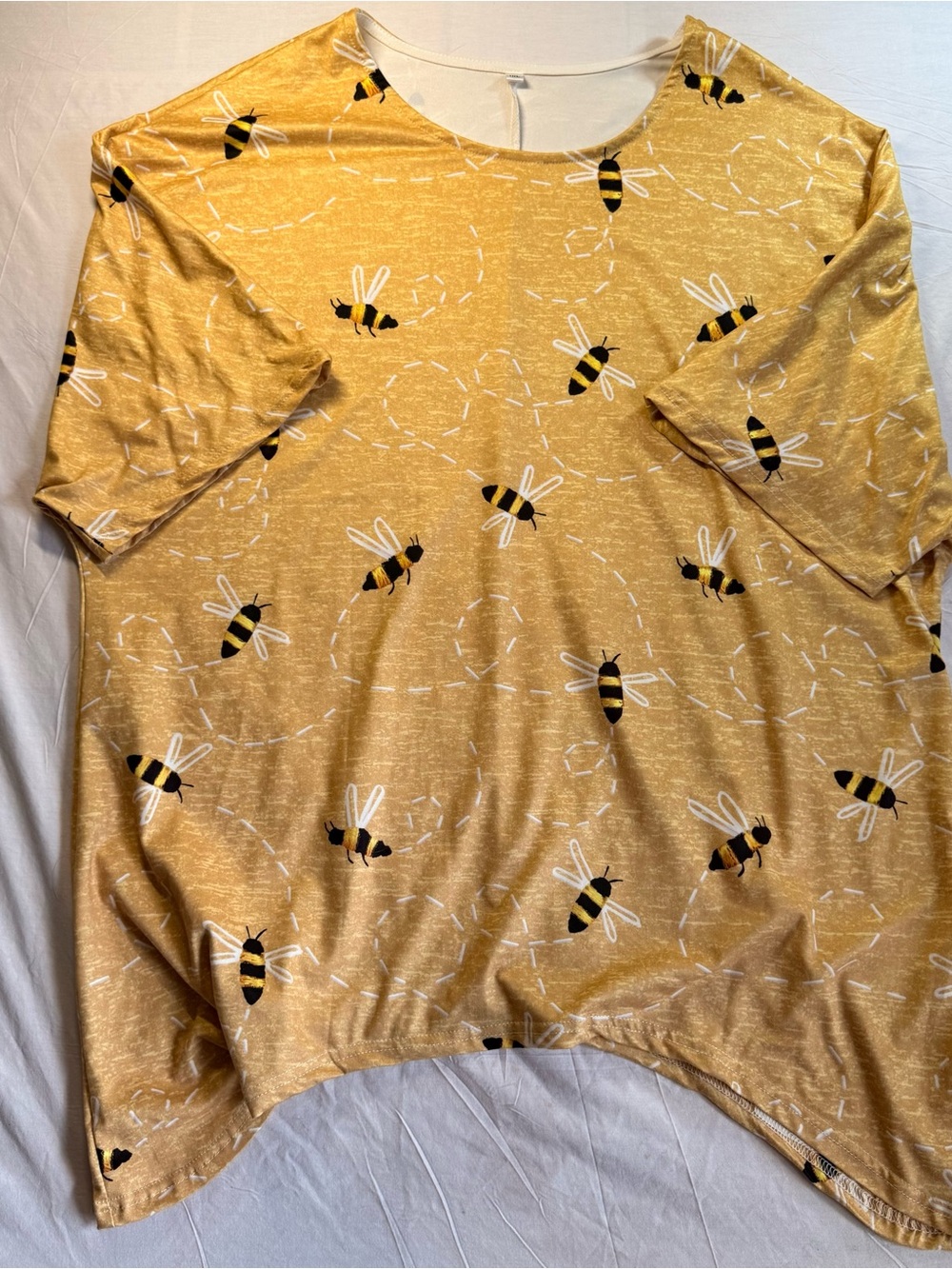 Bee Print Tunic Top - Yellow